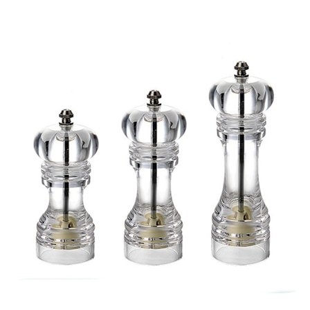 Salt och pepparkvarn - Genomskinliga akrylkvarnar med precisionsmekanismer och premium havssalt och pepparkorn