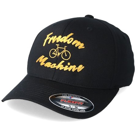 Bike Souls - Freedom Machine Black/Gold Flexfit Flexfit Black Cap - @ Hatstore