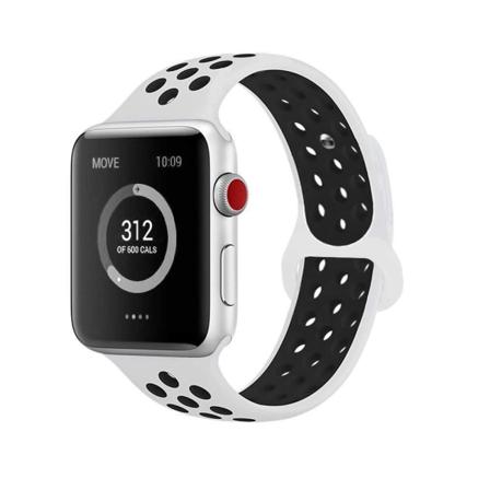 För Apple Watch 42/44mm L Silikon Sport Klockarmband Vit