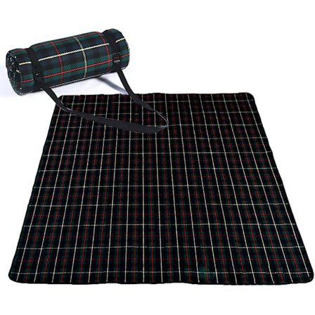 Vandtæt picnic tæppe 150x200cm (59x79") - Bærbart foldbart udendørs tæppe med bærestrop til strand, camping, park & rejser - Cl