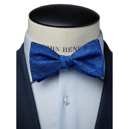 John Henric Silk Woven Formal Bow Tie Self Tied Kostymtillbehör Herr Blå ONESIZE