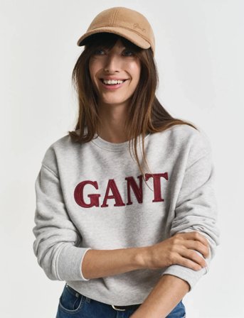 GANT Graphic C-Neck Sweat - Grey - L