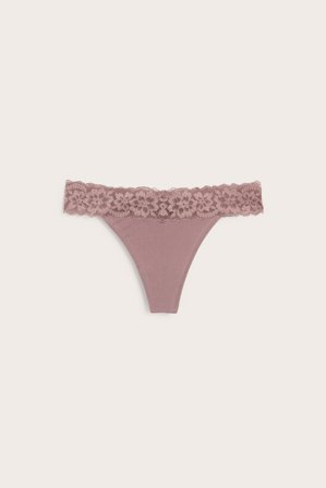 Kappahl | Pitsireunaiset stringit | Tummanpinkki