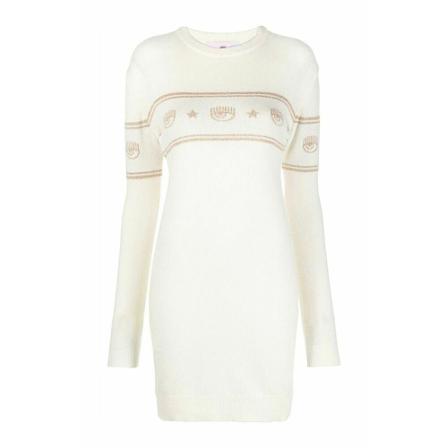 Chiara Ferragni Collection Knitted Klänning vit, Dam, Dam, Storlek: S