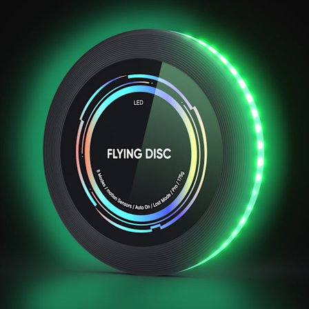Lataava LED-frisbee - 16 miljoonaa väriä RGB - Älytilat - Automaattinen sytytys - Hauska lahja jouluun, syntymäpäiville ja leirintäalueelle