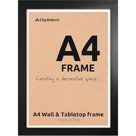 A4 Ram, Svart A4, Certifikatram, Konsttryck Posterram, 21cm x 29.7cm Bildramar