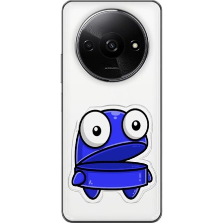 Kompatibel Mobilcover til Xiaomi Xiaomi Redmi A3 Blå tegneseriefigur med åbent udtryk og store øjne i sjov illustration