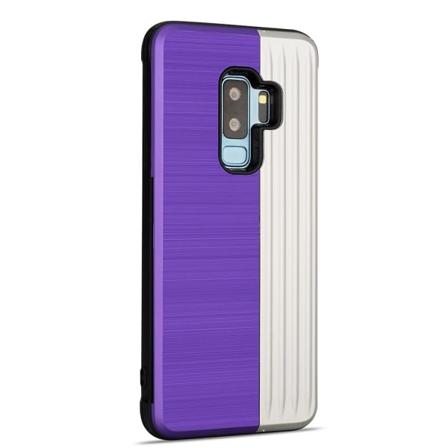 Klassiskt Skal med korthållare från LEMAN - Samsung Galaxy S9+ Lila