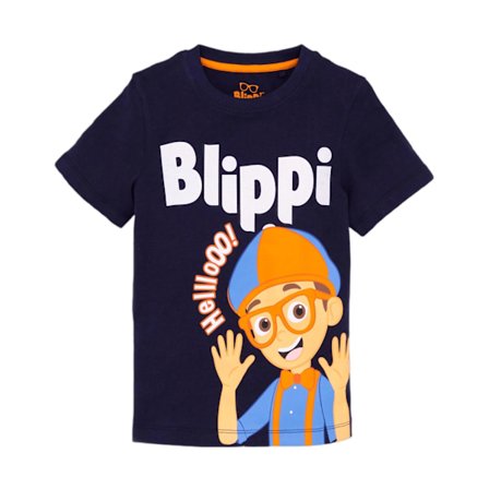 Blippi Barn/Barn Hello T-shirt 5-6 år Marinblå