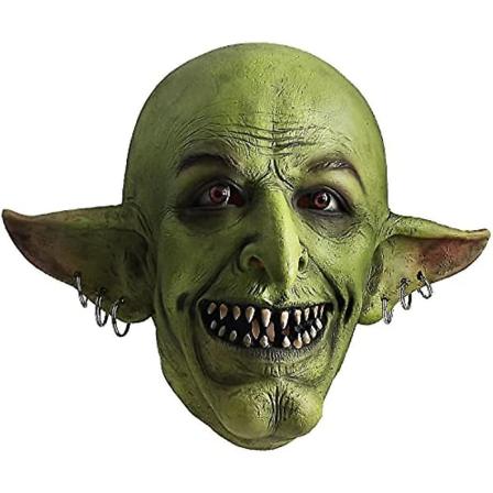 Partyhop Goblin Trollmann Maske Latex Full Head Realistiske Masker Myte Fancy Dress For Halloween Karneval Kostyme Bursdagsfest (grønn)