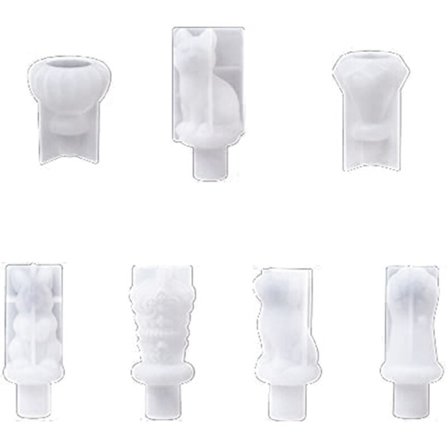 7 kpl korkin hartsivalu, viinipullon korkki DIY-kristalli epoksivalu, kruunu, kissankynsi, kani, timantti, silikonimuotti