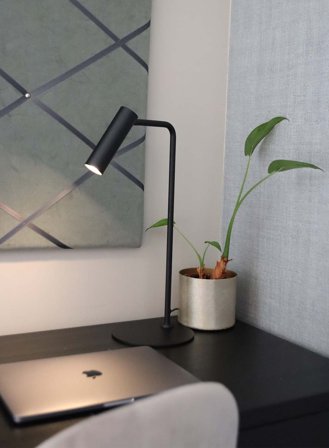 Slim bordlampe - matt sort