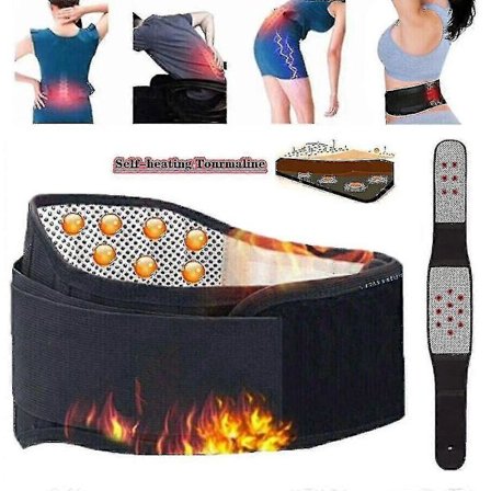 Magnetisk Rygstøttebælte med Varme Lumbal Lændesmerter Lindring