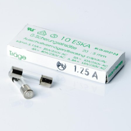 Nordic Quality Glas säkring - slow, 1,25A