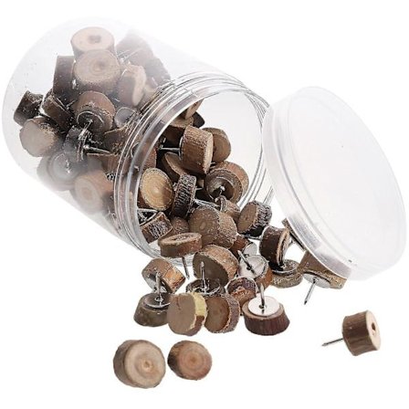 100 kpl Koristeellisia nastoja Vaihdettavat valokuvaseinän nastat Puiset piirustusnastat Tarvike