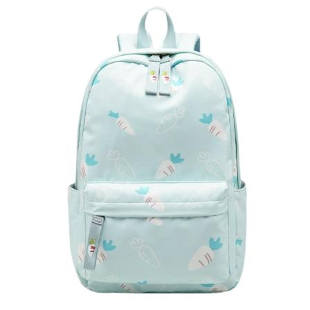 Kvinner jente ryggsekk skulderveske skolesekk Fritid ungdomsskoleelev Brodert trykt polyester vanntett ryggsekk Light Blue