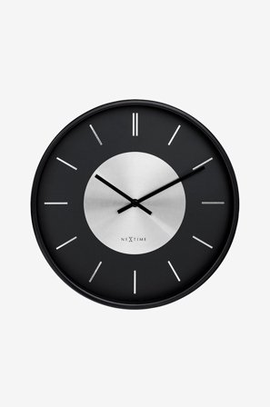 NeXtime - Vægur Retro Ii Stripes 25 cm - Sort - Vægure og bordure - Fra Homeroom