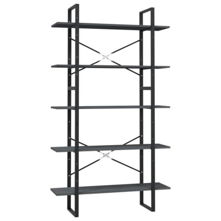 Vidaxl Bokhylla 5 Hyllplan Grå 100x30x175 Cm Furu Grå