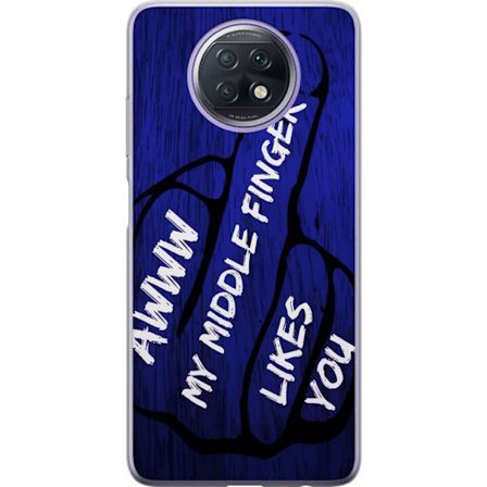 Kompatibelt Mobildeksel til Xiaomi Redmi Note 9T Mørk typografisk illustrasjon med hjerteform og budskap om vennskap mot dyp blå tretekstur