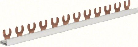 Hager KDN163A Faseskinne 1-faset, 10 kV, gaffel 12 moduler/210 mm, Elfordeling & strømforsyning