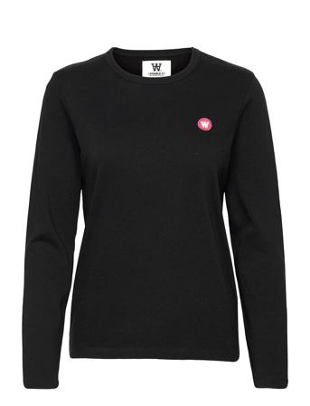 Moa Long Sleeve Langærmet T-shirt Sort Wood Wood