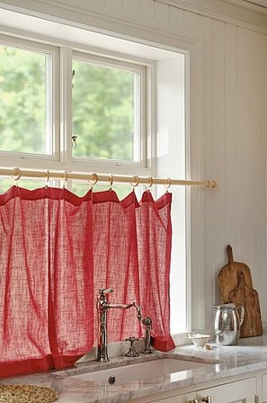 Jotex - Caféhausvorhang Rot - LUNI - Kaufe Kurzgardinen bei Jotex