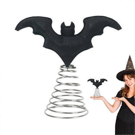 Toppstjärna, Julgransprydnader med fladdermöss, Halloween-toppstjärna för öppen spis, fönster, ytterdörr, veranda, juldekoration