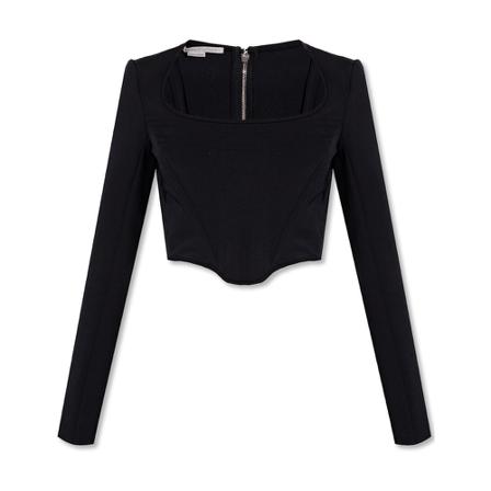 Stella McCartney, Long-sleeved corset top Zwart, Dames, Maat:S