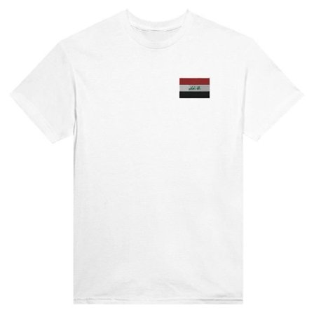 T-shirt - PIXELFORMA - Irak flag - Broderi i hvid - 100% bomuld - Klassisk pasform