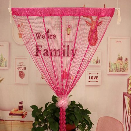 100 x 200 cm Trådgardin til dør, insektmiddel, med glidetunnel, vaskbar, kan afkortes