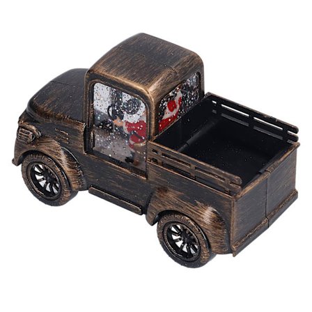 Julenissen Retro Bil LED Nattlys Liten LED Vindlykt Dekorasjon Bronse