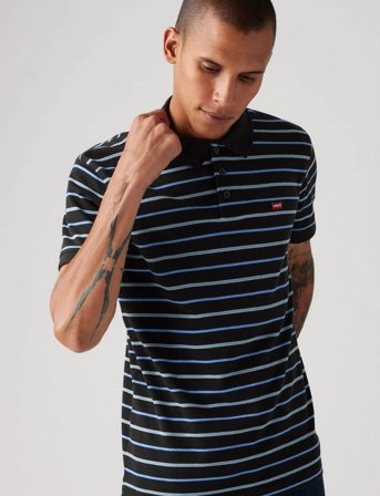 Levi's Levis Hm Polo Auster Stripe Tr - Black - L