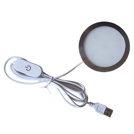 LED Underskab Puck Lys Vitrineskab Hylde Bordplade Belysning Campingvogn Interiør Spot Lampe med 5VUSB Kontakt, B