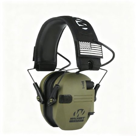 Højt ydende elektroniske høreværn med dobbeltmikrofon - Støjreducerende og lydisolerende høreværn til skydning og jagt. Grøn