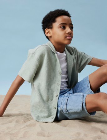 name it Nkmhivaj Ss Nreg Shirt - Green - 116