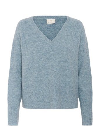 Kaniel V-Neck Pullover Blue Kaffe
