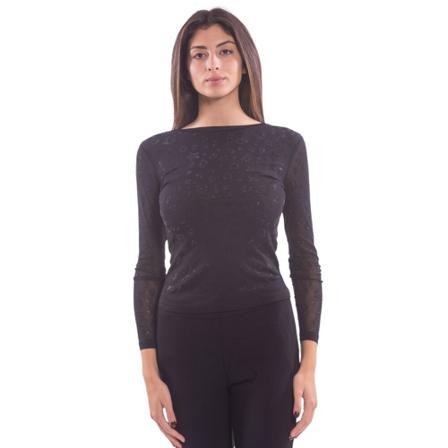 Fracomina Strass fantasy shirt - Fp21Wt3059J45001 Sort, Dame Langærmet