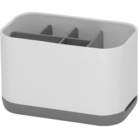 Badrumstandborsthållare, tandborstfodral, tandkrämshållare, plast, vit