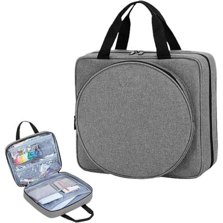 Broderi- og strikkeprojekt opbevaringstaske med flere rum og dobbelthåndtag Garnopbevaringstaske til håndarbejdstilbehør Projekttaske til udflugter og