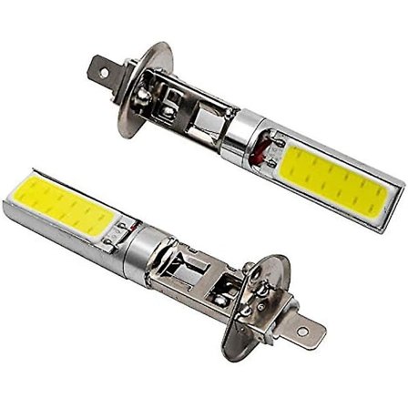 2 stk COB LED H1 frontlykter - hvitt lys for kjøretøyets tåkelys og kjørelys