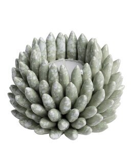 Ljuslykta Shelly handgjord keramik Grön - Mogihome