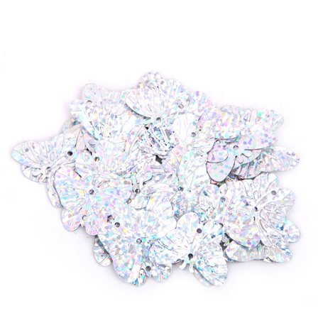 50G DIY Håndværk PVC Paljetter Festtøj Tilbehør 18x23mm (Laser Sølv)