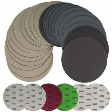 125 mm slibeskiver, 30 stk. til træ og metal, kompatible med excentersliber 1000 1500 2000 3000 4000 5000 korn vådtørt sandpapir