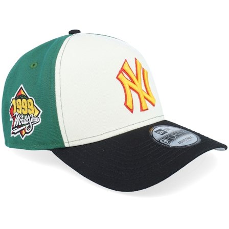 New Era - MLB Grønn adjustable Caps - Hatstore Exclusive x New York Yankees 9FORTY A-frame 99 World Series White/Green/Black Adjustable @ Hatstore