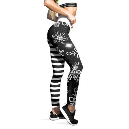 Kvinnor Utomhussport Yoga Byxor Snowflake Print Mönster Legging