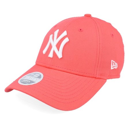 New Era - MLB Rot adjustable Cap - New York Yankees Womens League Essential 9FORTY Coral/White Adjustable @ Hatstore
