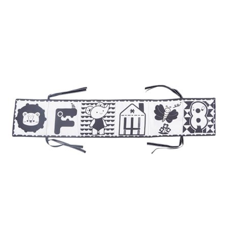 12 sider baby kludbog dobbeltsidet sort/hvid sengsurround kludbog til tidlig læring skovdyr sengsurround kludbog