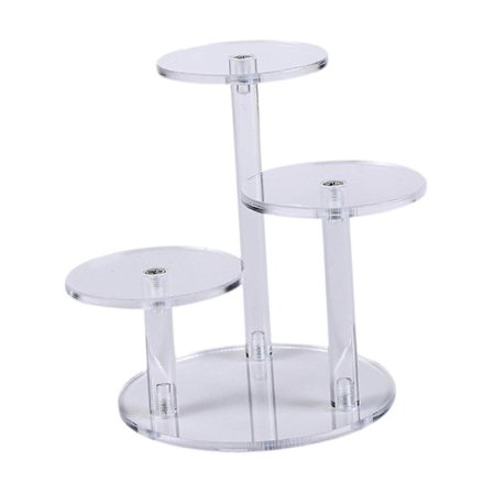 Rund Akryl Display Riser Stativ til Samlerobjekter Små Kager Miniaturfigurer[D] Cl