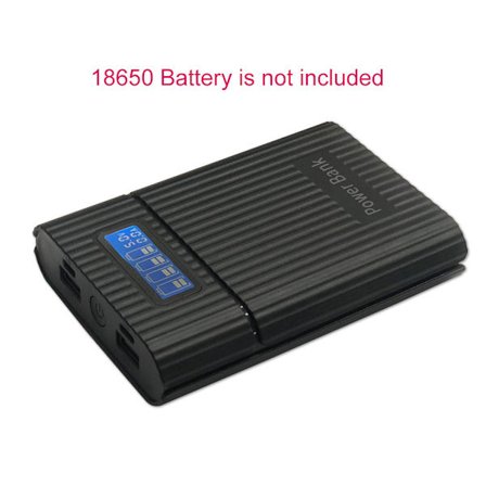 DIY Power Bank-boks 4x18650 batteri LCD-skjerm lader LED-lommelykt for telefon