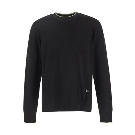 Dolce & Gabbana Round-Neck Tröja with DG Patch svart, Herr, Herr, Storlek: S